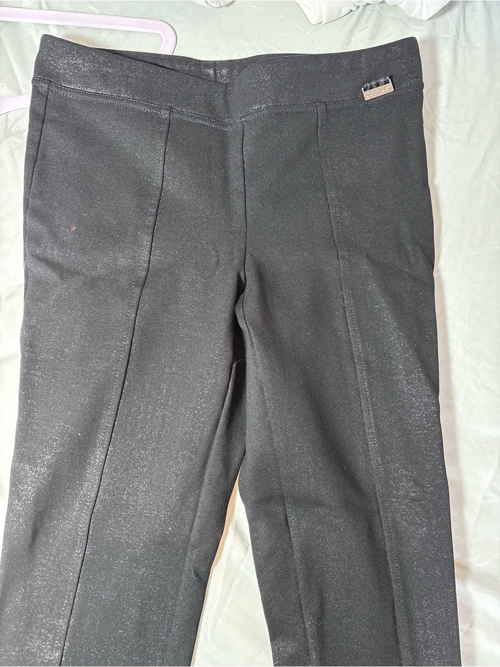 Calvin Klein Black Sparkle Ponte Straight-Leg Pants